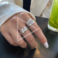 Retro Trend Baroque Diamond Geometric Open Chain Wide Face Ring sku image 1