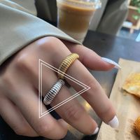 French Croissant Geometric Design Opening Adjustable Index Finger Ring sku image 1