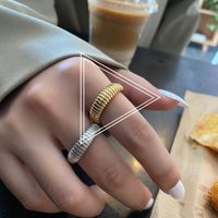 French Croissant Geometric Design Opening Adjustable Index Finger Ring sku image 2