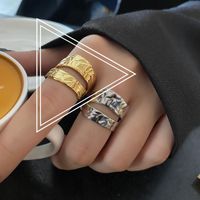 Simple Geometric Double Irregular Tin Foil Paper Pattern Hollow Ring sku image 2