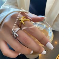 Fashion Starfish Geometric Solid Color Niche Index Finger Seaside Simple Ring sku image 1