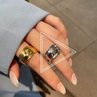 Simple Irregular Wide Face Open Simple Niche Geometric Solid Color Ring sku image 2