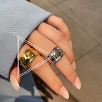 Simple Irregular Wide Face Open Simple Niche Geometric Solid Color Ring sku image 1