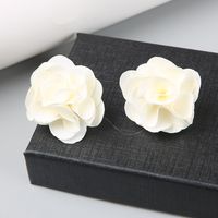 Vacation Flower Cloth Earrings Ear Studs sku image 3