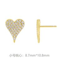 Fashion Simple Copper Inlaid Zircon Long Heart Earrings sku image 1