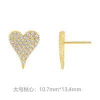 Fashion Simple Copper Inlaid Zircon Long Heart Earrings sku image 2