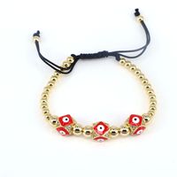 European And American Copper Beads Micro-inlaid Zircon Color Oil Dripping Devil's Eye Bracelet sku image 1
