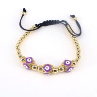 European And American Copper Beads Micro-inlaid Zircon Color Oil Dripping Devil's Eye Bracelet sku image 2