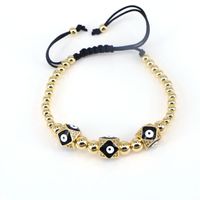 European And American Copper Beads Micro-inlaid Zircon Color Oil Dripping Devil's Eye Bracelet sku image 3