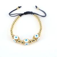 European And American Copper Beads Micro-inlaid Zircon Color Oil Dripping Devil's Eye Bracelet sku image 4