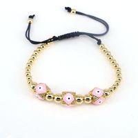 European And American Copper Beads Micro-inlaid Zircon Color Oil Dripping Devil's Eye Bracelet sku image 5