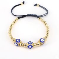 European And American Copper Beads Micro-inlaid Zircon Color Oil Dripping Devil's Eye Bracelet sku image 7