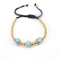 European And American Copper Beads Micro-inlaid Zircon Color Oil Dripping Devil's Eye Bracelet sku image 8