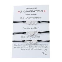 New Three-generation Card Bracelet Fashion Heart Stainless Steel Braided 3-piece Set sku image 1