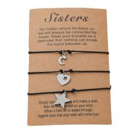 Thanksgiving Day Card Bracelet Personality Stainless Steel Stars And Moon Heart Braided Bracelet sku image 1