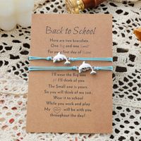 New Dolphin School Season Card Bracelet Parent-child Alloy Small Animal Woven Bracelet 2-piece Set sku image 1