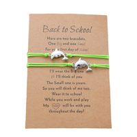 New Dolphin School Season Card Bracelet Parent-child Alloy Small Animal Woven Bracelet 2-piece Set sku image 2