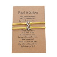 New Dog Paw Card Bracelet Parent-child Gift Wax Thread Braided Bracelet 2-piece Set sku image 1