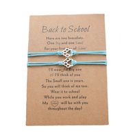New Dog Paw Card Bracelet Parent-child Gift Wax Thread Braided Bracelet 2-piece Set sku image 5