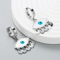 Fashion Geometric Devil's Eyes Titanium Steel Earrings sku image 2