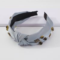 Simple Solid Color Knotted Hair Accessories Rhinestone Retro Headband sku image 2