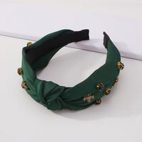 Simple Solid Color Knotted Hair Accessories Rhinestone Retro Headband sku image 6