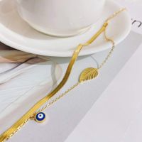 New Leaf Pendant Titanium Steel Snake Bone Bracelet Fashion Trend 18k Gold Plated Leaf Bracelet main image 3
