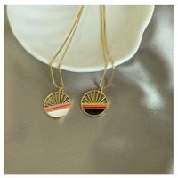 Simple Copper Fashion Female Pendant Dripping Oil Necklace main image 5