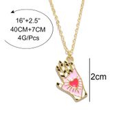 Fashion Copper Simple Cute Clavicle Chain Palm Pendant Necklace main image 6