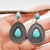 New European And American Fashion Turquoise Exaggerated Earrings Wholesale sku image 1