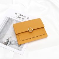 Leather Short Wallet Female 2022 New Style Soft Leather Three-fold Buckle Small Wallet main image 5