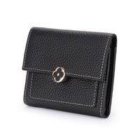 Leather Short Wallet Female 2022 New Style Soft Leather Three-fold Buckle Small Wallet main image 6