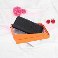 New Long Female Wallet First Layer Cowhide Fashion Hollow Multi-card Pocket Wallet main image 1