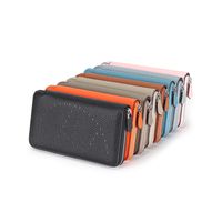 New Long Female Wallet First Layer Cowhide Fashion Hollow Multi-card Pocket Wallet main image 3