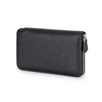 New Long Female Wallet First Layer Cowhide Fashion Hollow Multi-card Pocket Wallet main image 5