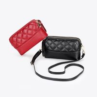 New Soft Leather Handbags Fashion Rhombus Cowhide Shoulder Messenger Bag main image 2