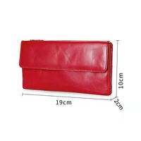 Retro Oil Wax Leather Lady's Hand Purse First Layer Cowhide Multi-card Pocket Handbag main image 6