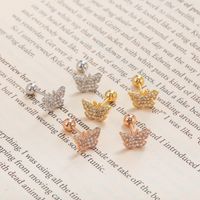 Classic Butterfly Screw Screw Ball Piercing Copper Earring main image 4