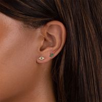 Devil's Eye Ear Bone Studs Twisting Ball Piercing Copper Jewelry Earrings main image 3