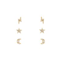 Star Brass Gem Earrings Ear Studs main image 5