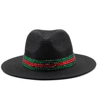 Fashion Outdoor Seaside Sun Shade Fashion Panama Straw Hat Rhinestone Beach Hats main image 4