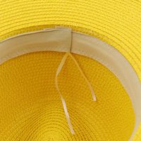 Fashion Rhinestone Simple Outdoor Travel Seaside Sunscreen Big Eaves Straw Hat main image 5