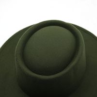 Fashion Women's Hat Woolen Big Brim Hat Solid Color Rhinestone Flat-brimmed Top Hat main image 6
