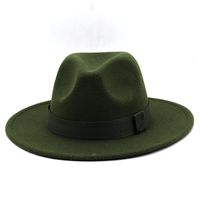 Simple Jazz Hat Big Brim Hat Fashion Ribbon Top Hat  Cashmere Felt Hat main image 6