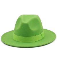 أزياء بسيطة قبعة الجاز قبعة كبيرة حافة قبعة الشريط أعلى قبعة الكشمير بلون شعر قبعة main image 6
