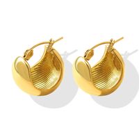 Neue Einfache Geometrische C-förmige Ohrringe Aus Titanstahl Mit Runden Perlen main image 6