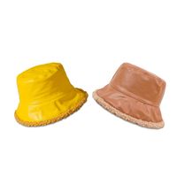 Korean Fashion Warm And Cold Hat Wide-brimmed Plush Double-sided Leather Fisherman Hat main image 5
