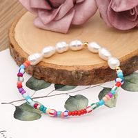Retro Ethnic Color Beads Simple Baroque Natural Freshwater Pearl Bracelet main image 5