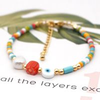 New Ethnic Color Crystal Beaded Czech Beads Natural Freshwater Pearl Bracelet main image 1