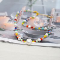 Natürliche Süßwasserperle Einfache Regenbogenreisperle Ethnische Halskette main image 1